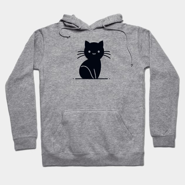 Black Cat Smiley Hoodie by DrextorArtist